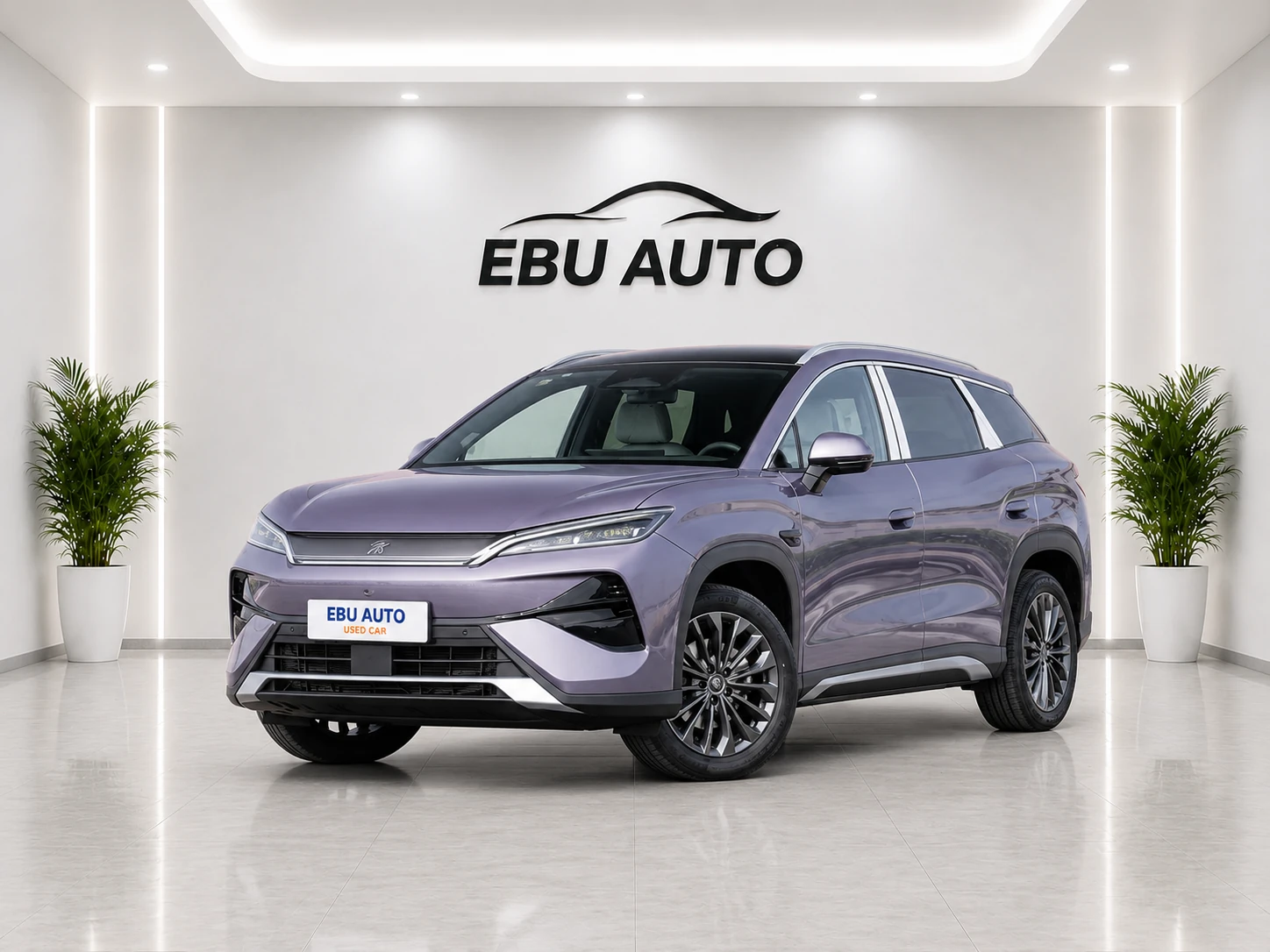 2026 BYD Song Ultra EV electric SUV front three-quarter view in EBU AUTO showroom